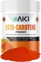 AKI Beta Caroten 10% pulbere (1.5oz/42.52g) Aroma de vitamina A extrem de concentrată, poate ajuta la susținerea funcțiilor corpului, pielii, sistemului imunitar și ochilor - OMG gratuit și Vegan prietenos