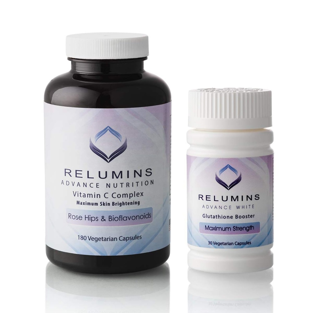 Relumins Advanced Vitamina C MAX Complex și Glutatione Booster Nutrient Support Capsule set - Ultimate Booster Set