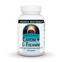 Sursa Naturals Caffeine + L-Theanine, Energy and Focus Support from Green Tea* - 120 Tablets