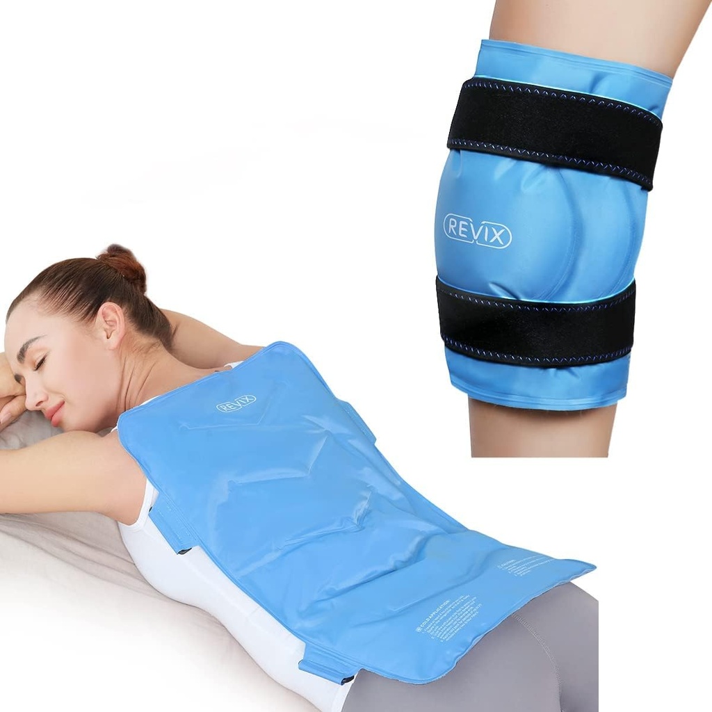 REVIX plin spate pachet de gheață pentru răni Reutilizabile gel mare de gheață Wrap pentru ajutor de spate durere și XL genunchi pachet de gheață Wrap în jurul întregii genunchi după chirurgie