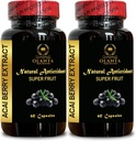ACAI Berry Extract - acai Berry Diet Capsules, Acai Berries Superfood, Vitamina Water acai Afine, acai Berry Fruit Pills - 2 Sticle 120 Capsule
