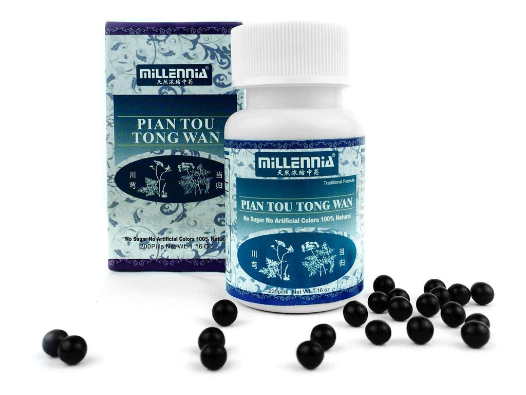 Millennia Herbal Supplement - Pian Tou Tong Wan - 1 flacon