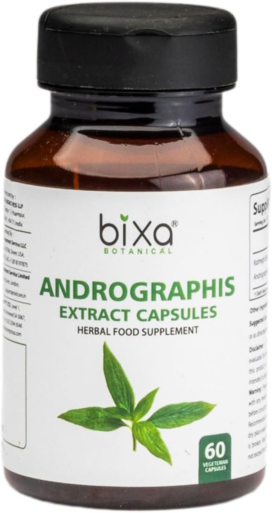 bixa BOTANCEL Ayurvedic Natural Herbal Supplement Andrographis (Kalmegh) Extract 20% Andrographolide 
