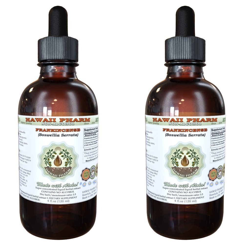 Frankincense Alcool lichid fără extract, Frankincense (Boswellia Serrata) Resin uscat Glicerite Hawaii Pharm naturale Herbal Supliment 2x4 oz