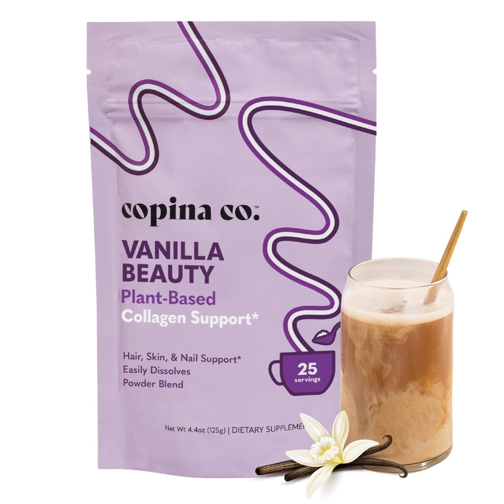 Copina Co. Vanilla Beauty Vegan Colagen Booster Creamer: Plant based Colagen Support Smoothie Drink Vegan Creamy Blend 