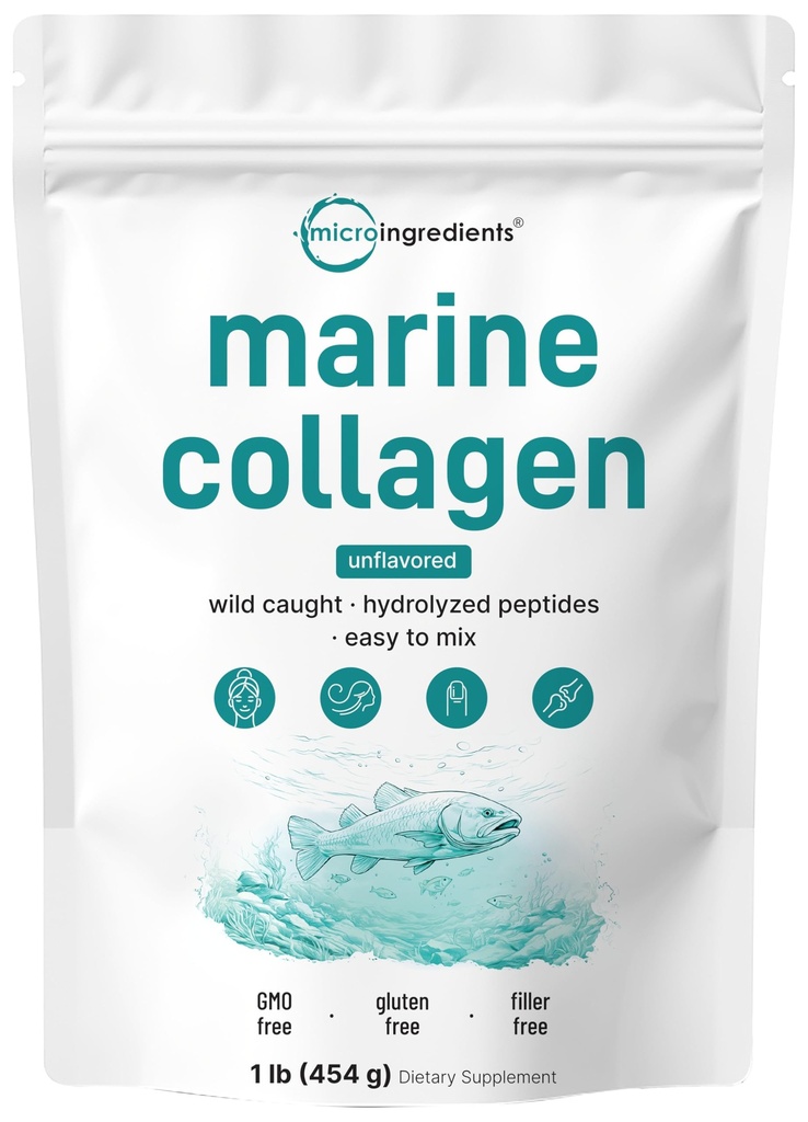 Micro Ingrediente Marine Colagen Peptide pulbere, 1 lb 