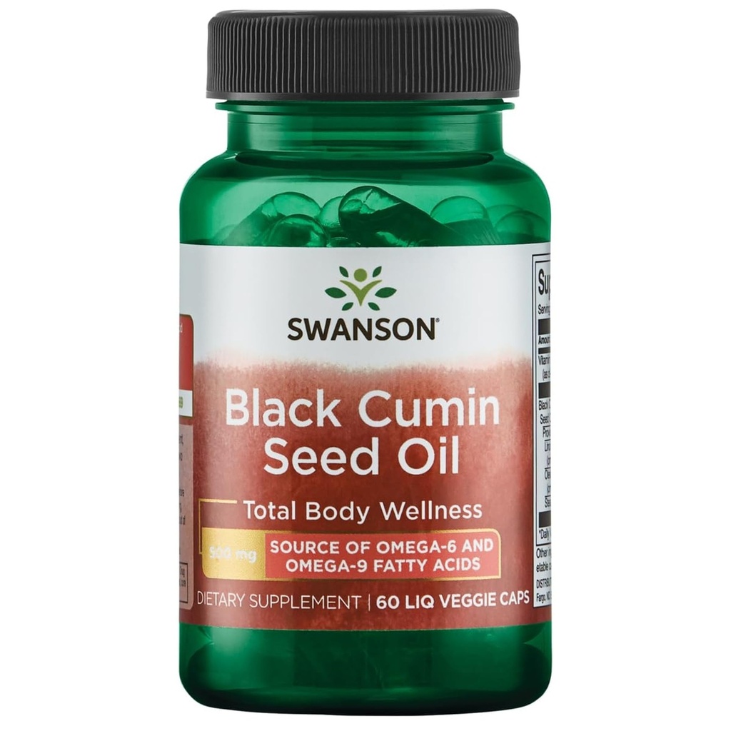 Swanson Black Cumin Seed Oil 500 Milligrams 60 Leq Vegcap