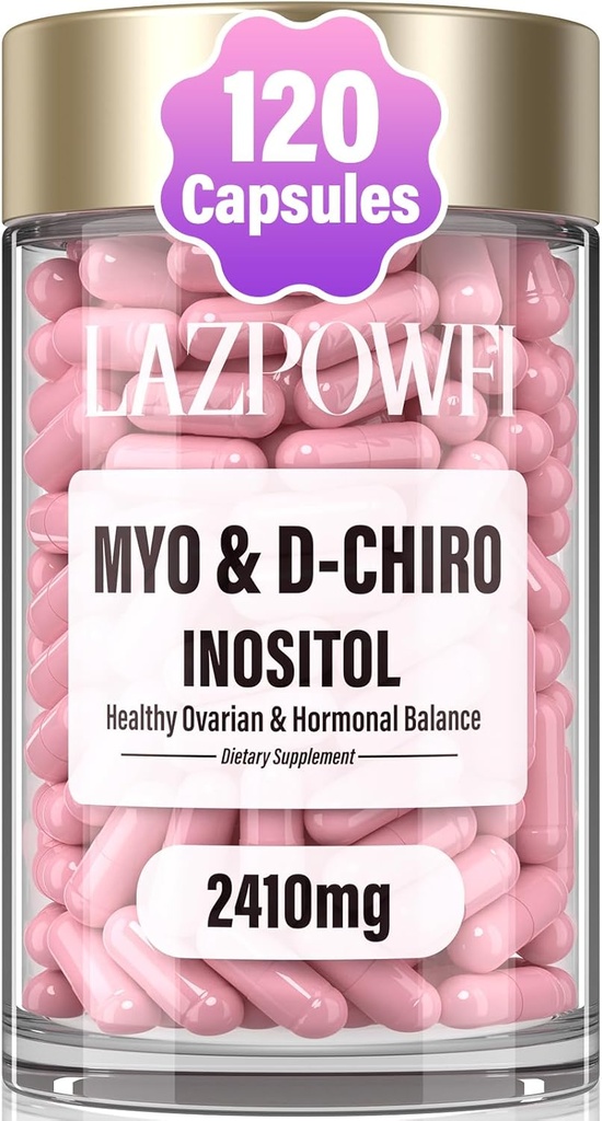 Suplimentul Inositol - Myo-Inositol și D-Chiro Inositol Plus Folat și vitamina D - Echilibru hormonal sănătos și suport ovarian sănătos pentru femei Ideal 40:1 Rație-009