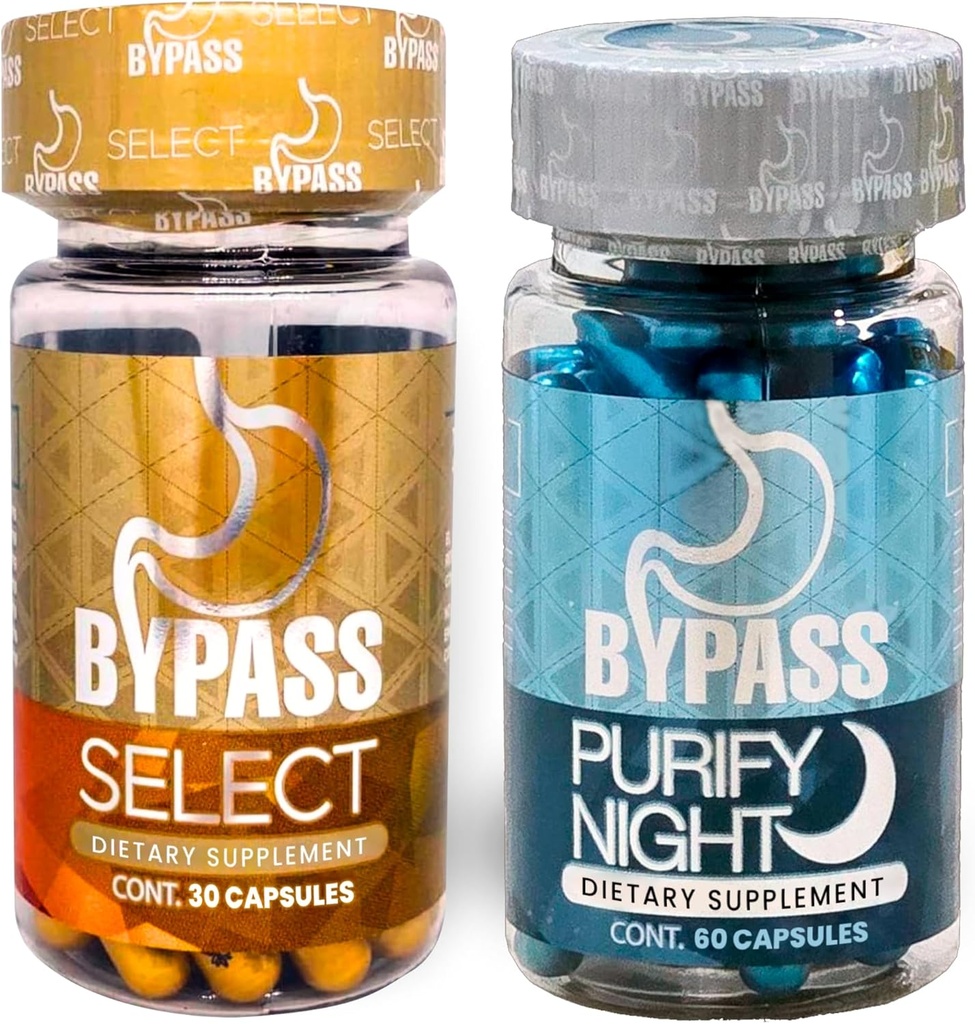 Generic Bypass Duo Select & PURIFY - Quemá grasa de día y de Noche (Select 30caps) - (purifică 60caps), Blue and Gold