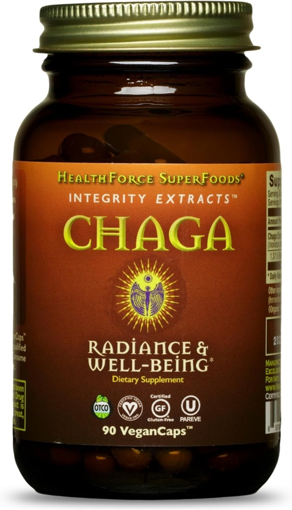 HealthForce Super Foods Integritate extractii Chaga - Capsule Vegan 90