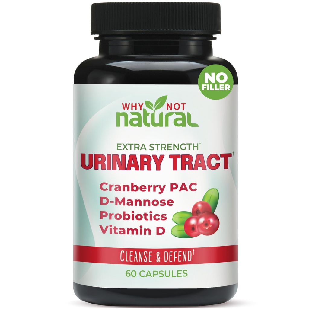 De ce nu pastile naturale 5-in-1 UTI cu D Mannose, Extract de Cranberry PAC, Probiotice și vitamina D - Formula de sănătate urinară pentru femei și bărbați