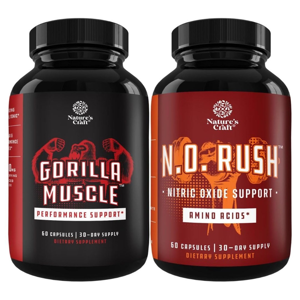 Bundle of Extra Putere Testosteron Booster with Horny Goat Weed Maca Root Tongkat Ali & Saw Palmetto Extract & Nitricoxid de pastile pentru bărbați cu L-Arginină L-Citrulină Aminoacidi pentru creștere musculară