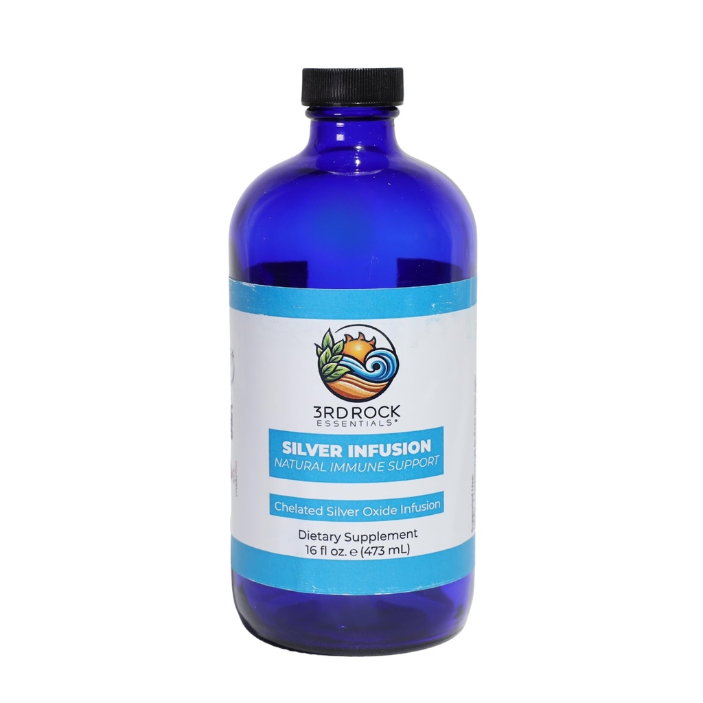 3rd Rock Essentials Argint Perfuzie 150 PPM Silver Oxid Tonic Supliment alimentar Toate naturale lichid Immune Supplement Personal Care (16 oz)