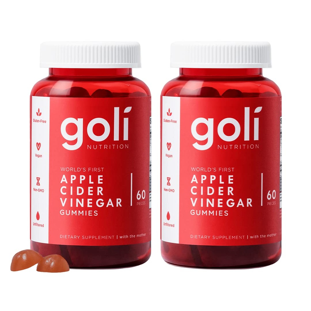 Goli Supliment nutritional, Cidru de mere Otet Gummy Vitamine Nutritie, 2 Pachet de 60 Conte