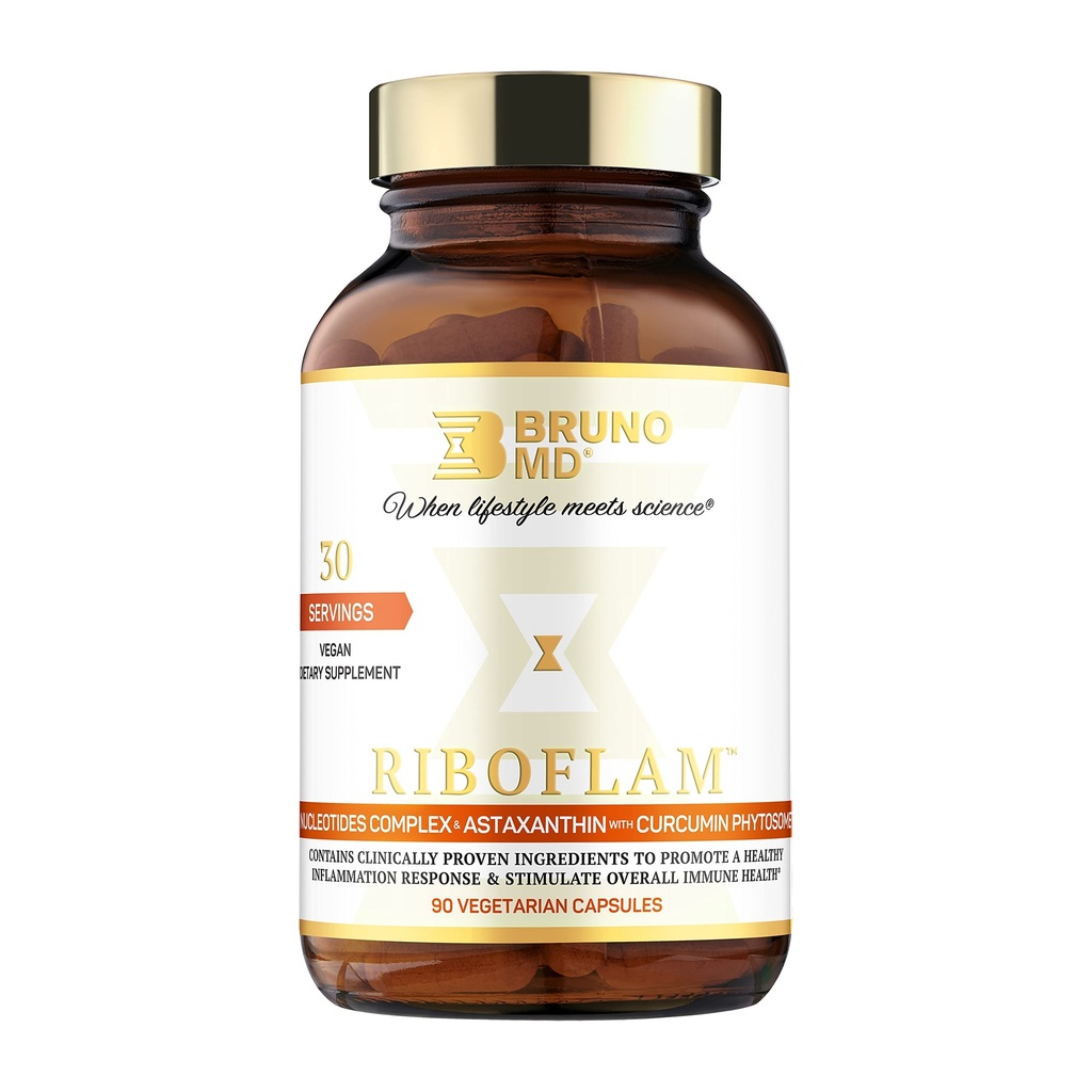 Riboflam, Ingrediente ale sistemului imunitar dovedite clinic, răspuns inflamator sănătos, Fitozom Curcumin, Nucleotide, 100% Vegan