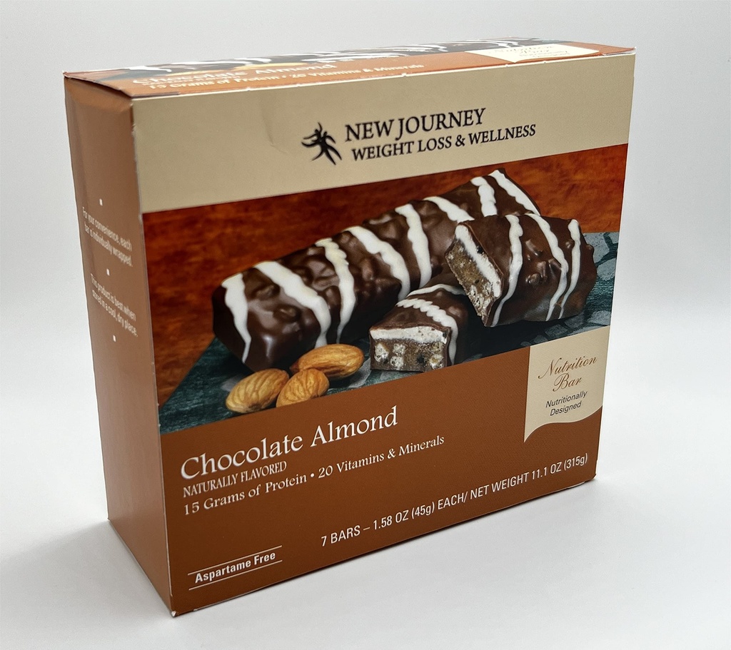 Ciocolată Almond Bar - New Journey pierdere în greutate & Wellness - Bar de nutriție proteine ridicate (7 baruri / cutie)
