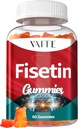 Fisetin Suplimente 500mg - Gummy Supliment, puternic amestec antioxidant pentru suport Cellular de sănătate - Vegan & Non-GMO Formula cu Flavonoids & extractii de plante, Boost Cognitive Function, 60 Gummies