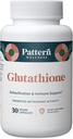 Pattern Wellness Glutathione Supplement - Active Reduced Glutathione Formula with Added Vitamin C - Cell, Antioxidant, + Immune Health Support - 30 Vegan Capsules