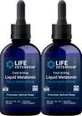 Extensie de viață cu acțiune rapidă Melatonină lichidă (Citrus-Vanilla), 2 Ounces de lichide (Pachet de 2)