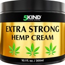 5 kind Extra Strong Hemp Cream 10.1 fl oz - Rezistenta maxima - natural Soothing Relief Cream comun - Muscle Rub pentru spate jos, articulatii, gat, genunchi & umeri