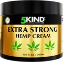 5 kind Extra Strong Hemp Cream 10.1 fl oz - Rezistenta maxima - natural Soothing Relief Cream comun - Muscle Rub pentru spate jos, articulatii, gat, genunchi & umeri