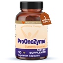 WellnessOne ProOneZyme Enzymes Suplimente - Enzime  Proteolitice sistemice pentru digestia, sanatate guta, gaz de relief & balonare - Conține Bromelain, Nattokinaza, Protează & mai mult - 90 capsule