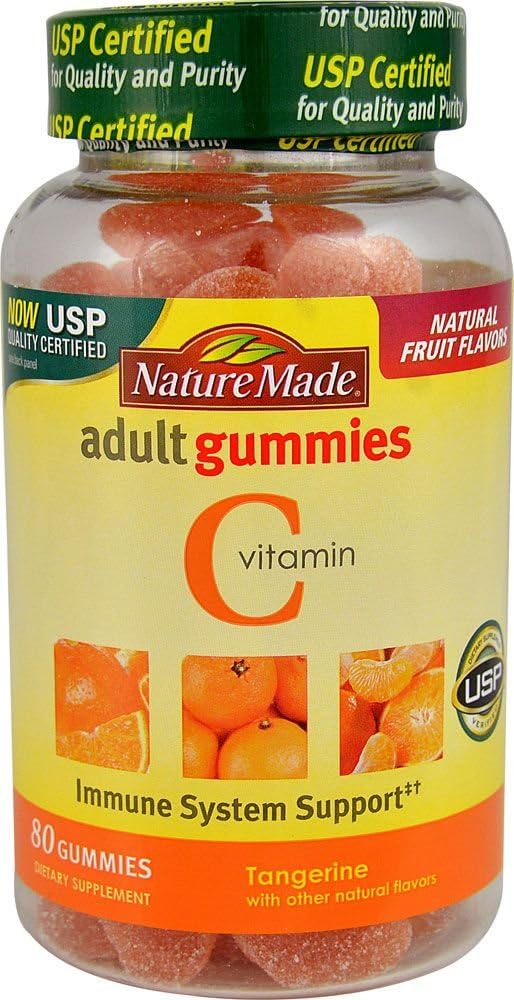 Nature Made Vitamina C Adult Gummies, Tangerine 80 ea (Pachet de 4)