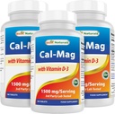 Cel mai bun Naturals Calciu Magneziu cu vitamina D3 1500 mg Servirea 180 comprimate (180 Număr de 3)
