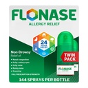 Flonase Alergie Relief Nasal Spray, 24 de ore non Drowsy Alergia Medicina, Metered Nasal Spray - 144 Spray-uri (Pachetul de 2) - Cădere și alergii sezoniere Ajutor