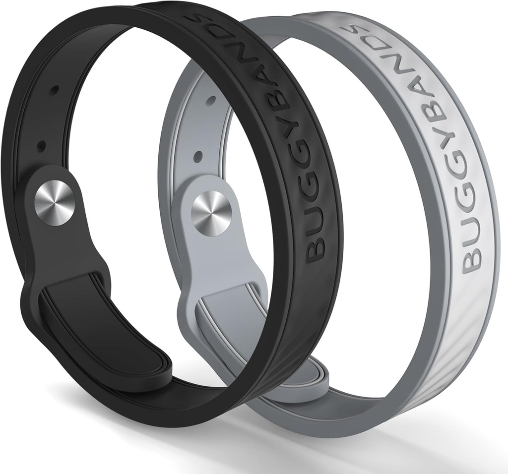 Brăţări pentru ţânţari repelenţi, 2 pachete Silicon Tosquito Bands repelente cu DEET gratuit, naturale şi impermeabile Brande pentru copii şi adulţi, Outdoor Traveling Protection (Black & Grey)