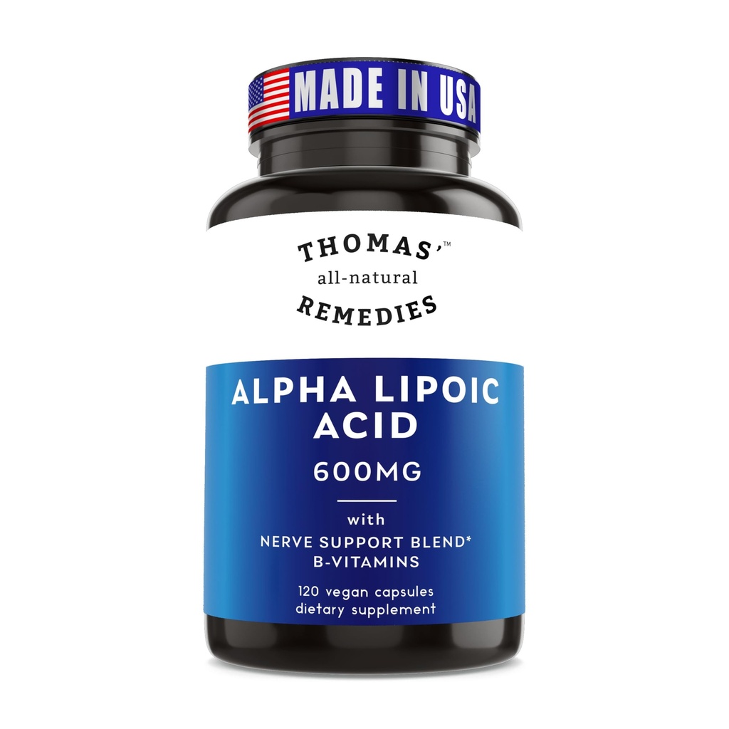 Toma' toate-naturale remedii Alpha Acid lipoic 600mg, 120 capsule cu B-Vitamins, Vegan, fără umpluturi