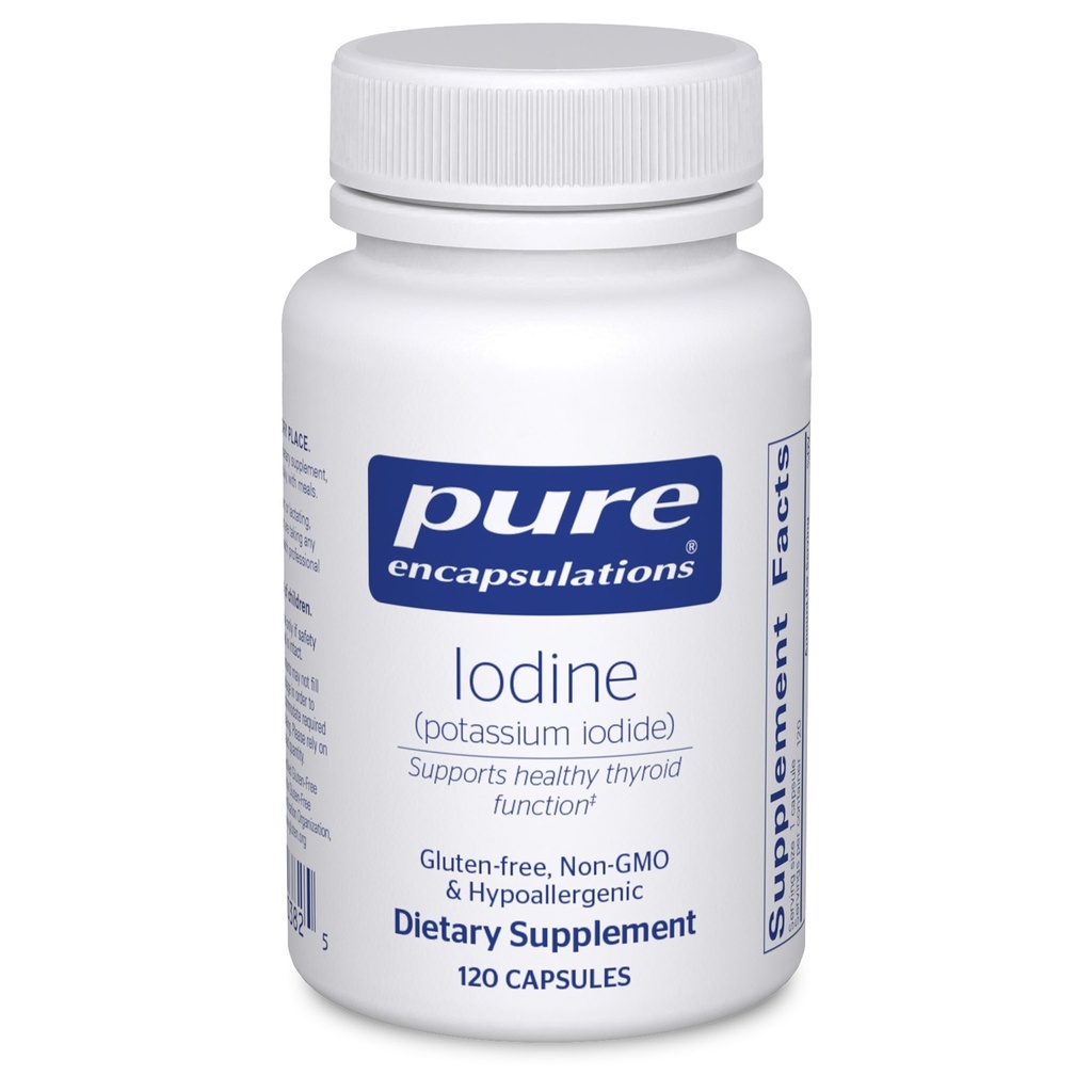 Încapsularea pură a iodului - Suplimentul pentru susţinerea tiroidei & Ajutor pentru menţinerea metabolismului celular sănătos - cu iod de potasiu Premium - 120 capsule