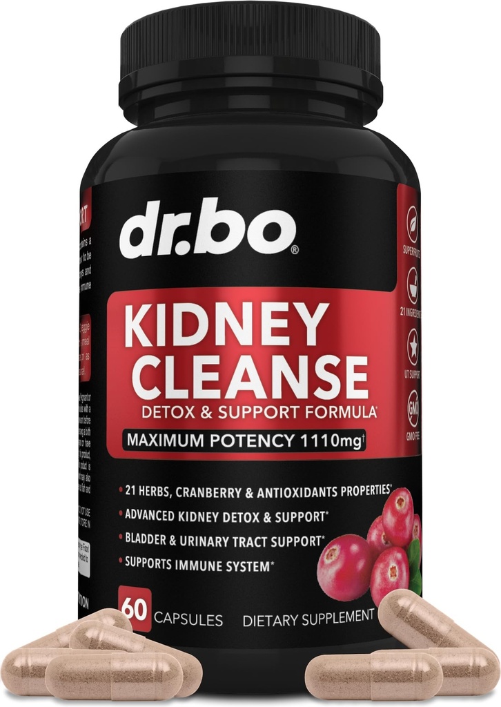 Rinichi Curățare Detoxifiere Supplement - Natural Cranberry, Juniper Berries, Buchu & Uva Ursi Extract pentru a sprijini rinichi, vezica urinară & Tract Health Supplements - Herbal Renal Blend Formula pastile
