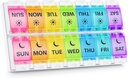 BUG HULL Pill Organizator AM PM Artrită Friendly, BPA gratuit pilula cutie de 2 ori pe zi, Mari pastile container, Weekly Medicine Pill Organizator, Pilula Caz 7 zile pentru vitamina, Suplimente