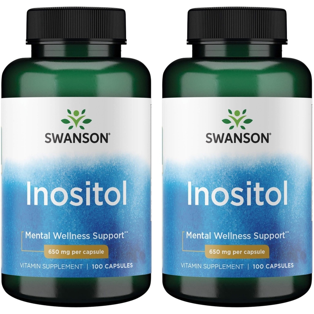 Swanson Inositol 650 Milligrams 100 Capsule (2 ambalaje)