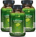 Irwin Naturals Dublu Potență 5-HTP Extra - 60 Lichid Soft-Gels, Pachet de 3 - pentru relaxare și producția de serotonină - 90 Total Servings