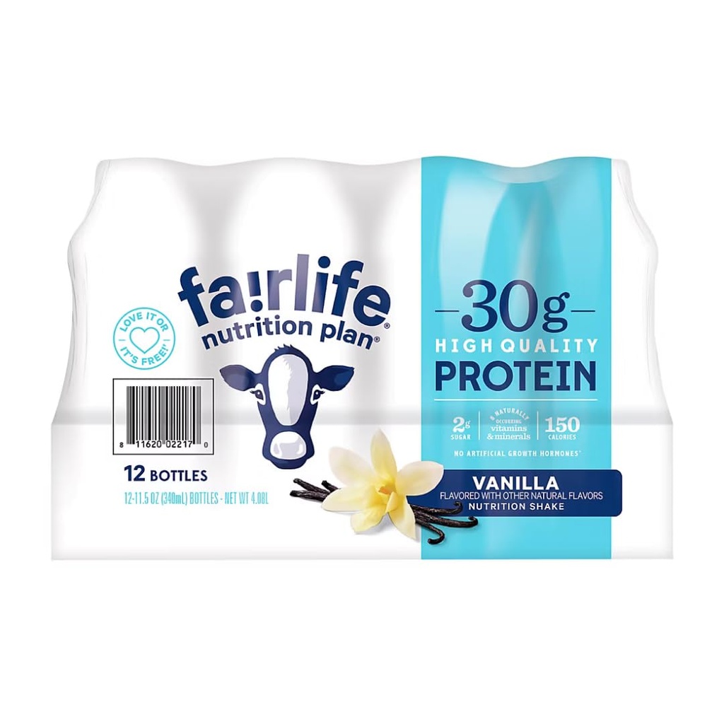 Fair Life Nutrition Plan de mare proteine lichid Shake, vanilie, 11.5 Fl Oz, pachet de 12