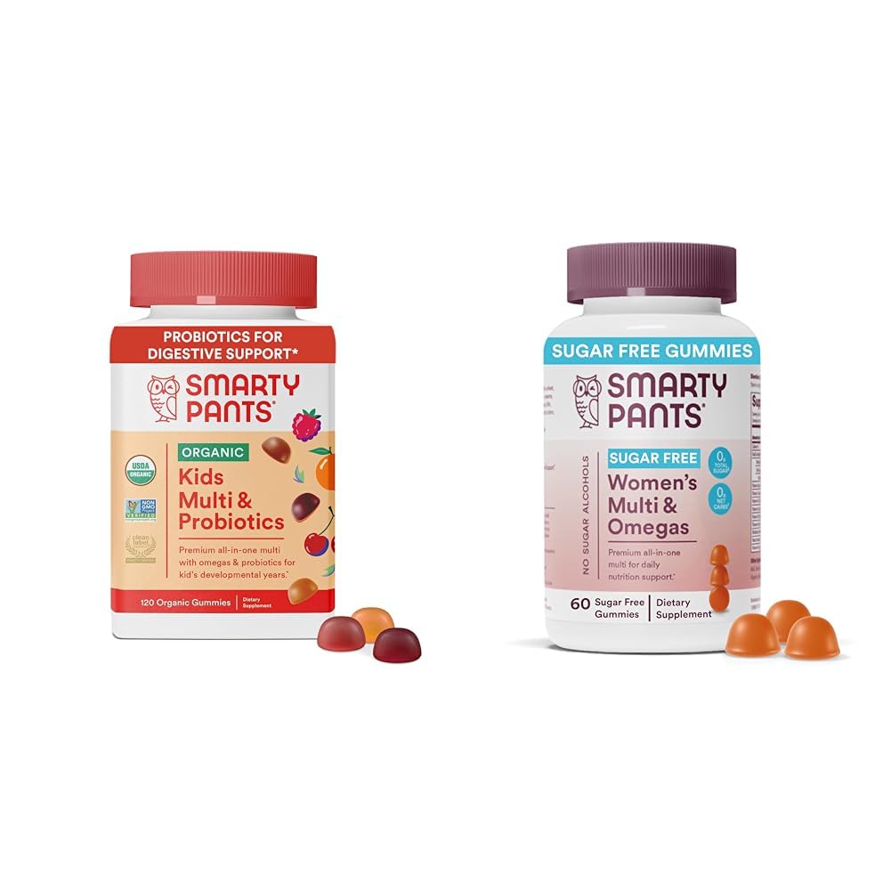 InteligentPantaloni Copii Multivitamine Gume 120 Conte si Femei Multivitamine Gumies 60 Count Bundle