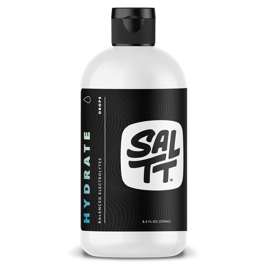 SALTT picaturi de hidrat Electrolit - Diete Keto - Fixare intermitenta - Suport imun - Gluten & Sugar Free - Paleo - Sodiu, Magneziu, Minerale potasic & Trace - Neflavorate - 8,3 fl oz