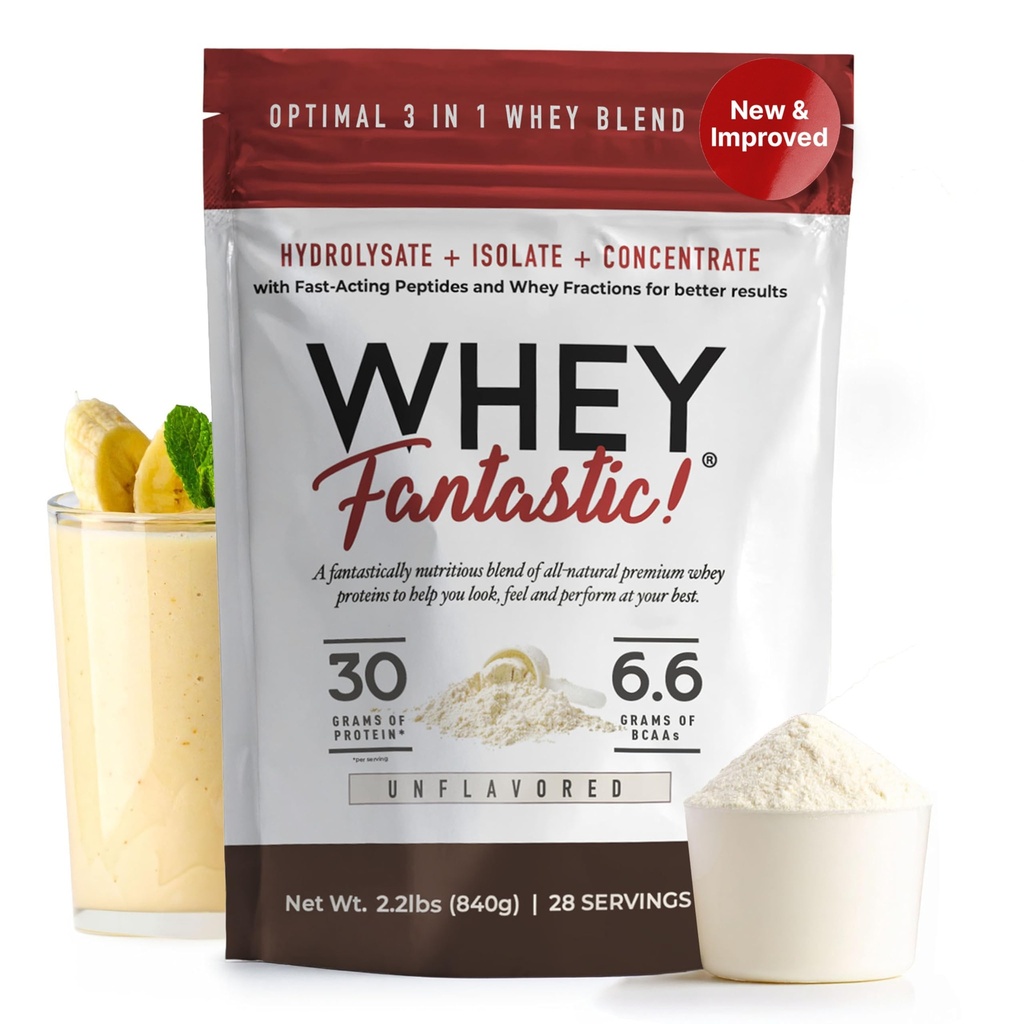 3-in-1 Whey Pulbere de proteine nearomatizate 2.2lb 