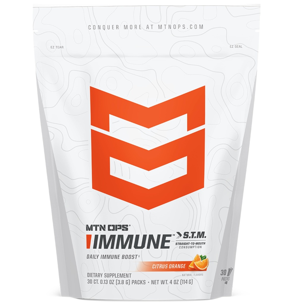 MTN OPS Immune STM pulbere Drink Mix, vitamina C, vitamina D, zinc și antioxidanți pentru suport imunitar zilnic, hidratare și wellness, 30 Servings, Citrus Flavor