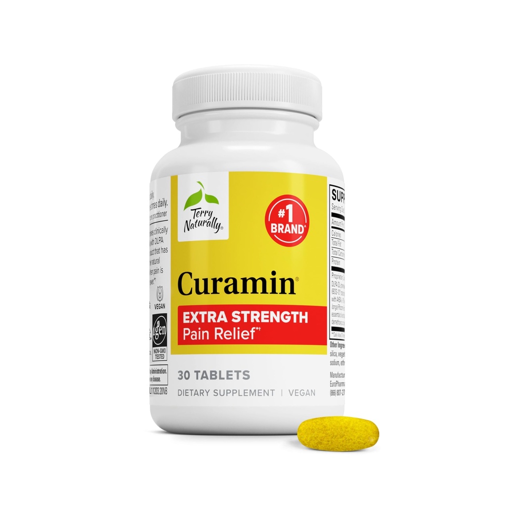 Terry naturale curamina Extra Putere - Curcumin & Boswellia Supliment pentru suport circulatie sanatoasa - Supliment Turmeric pentru a sprijini articulatii, sanatatea musculara si productia de Endorphin - 30 comprimate
