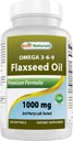 Cel mai bun ulei natural de semințe de in 1000 mg 240 Softgels - Omega-3-6-9 pentru sănătatea inimii