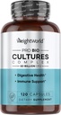 GreutateWorld Bio Cultures Complex - Probiotic pentru femei si barbati - Lab tert-party testat - 120 capsule Vegan (2 luni de aprovizionare) - 60 miliarde CFU cu 20 de tulpini probiotice - Vegan, non-GMO & Gluten-Free