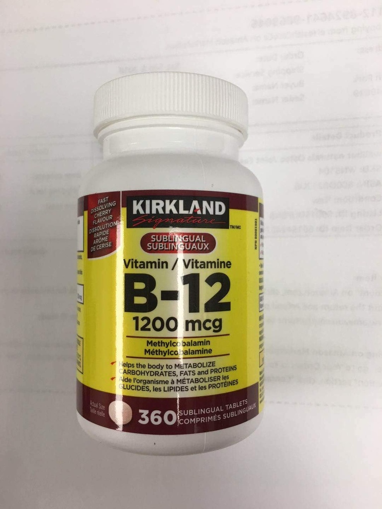 Kirkland Signature Vitamina B12, 1200mcg, 360 comprimate