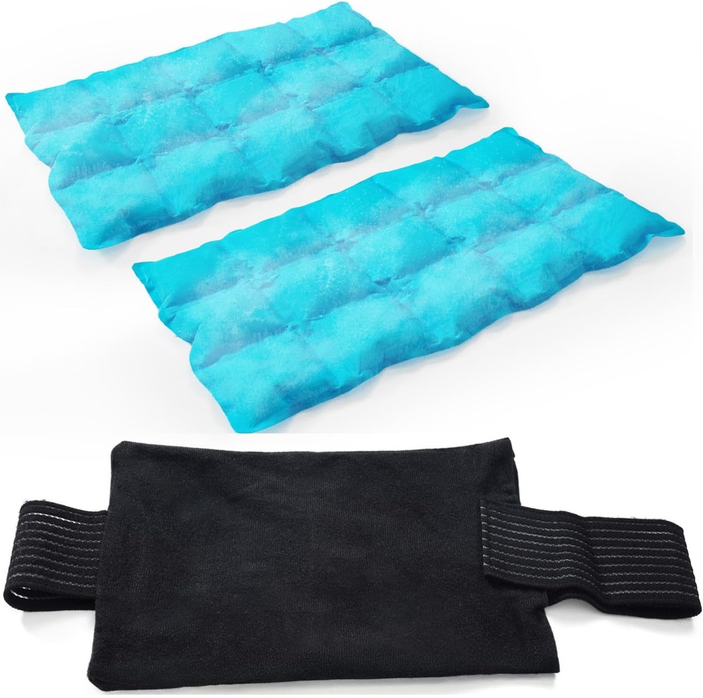 2 Ice Packs pentru leziuni Reutilizabile, Frig și Hot Packs pentru leziuni, dureri articulare, durere musculară și inflamație a corpului, Pachete de gheață reglabile Wraps pentru genunchi, spate, Umeri, Brațe și picioare