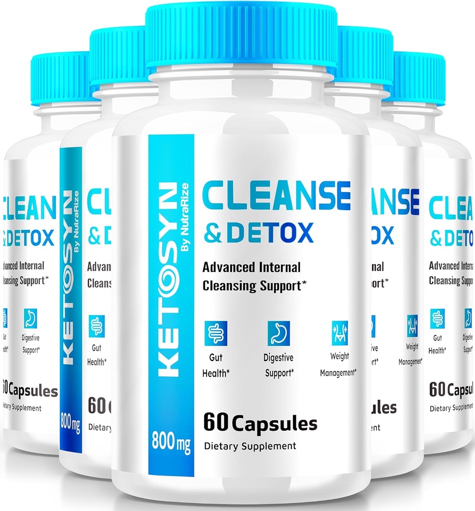 (5 ambalaj) Ketosyn Cleanse & Capsule de dezintoxicare, Ketosyn pastile pentru pierderea în greutate avansată, puterea maximă Keto Blend Supplement suport, Keto Syn internă de curățare Pastillas Recenzii (300 capsule)