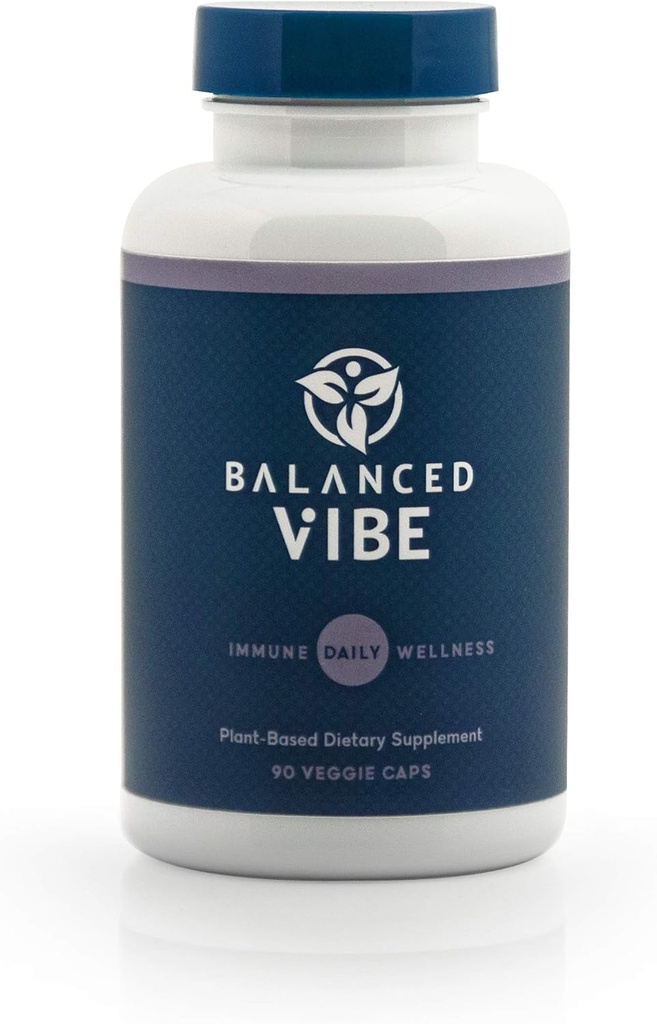 Sistemul imunitar Vibe echilibrat + Suportul pentru stres - 90 Capsulele Blendabile. Astragalus organic, ciuperci Reishi & Shiitake, ginseng, Ashwagandha