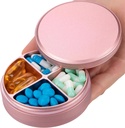 Metal Pill Organizator 4 Compartimente - Portable Travel Pill Case de pastile de zi cu zi, caseta de pastile impermeabile pentru Purse, Compact Pilula Deţinătorul de medicamente Dispensers container pentru Vitamina Cod Ficat supliment de ulei roz