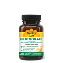 Country Life Methylfolate Tablete masticabile - Metabolic Active Folate - Mare Tasting Orange Flavor - Gluten-Free - Melts netede - Vegan B12 - Vitamine pentru femei - Supliment zilnic - 60 comprimate